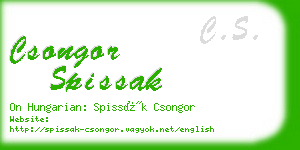 csongor spissak business card